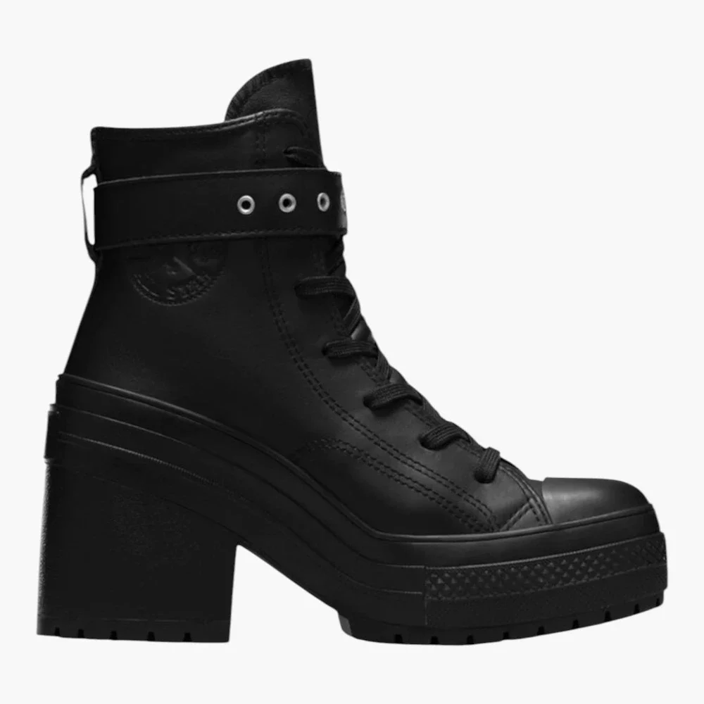 SIZE 7.5 WOMENS - Converse Chuck 70 De Luxe Heel Leather High 'Black' A12208C